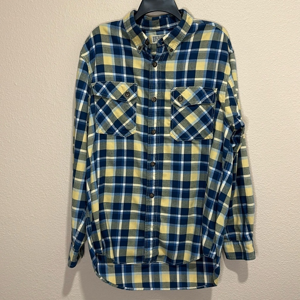 DULUTH TRADING CO. Men’s Plaid Flannel Button Down Shirt, Size L
